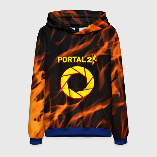 Мужская толстовка Portal flame steel / 3D-Синий – фото 1