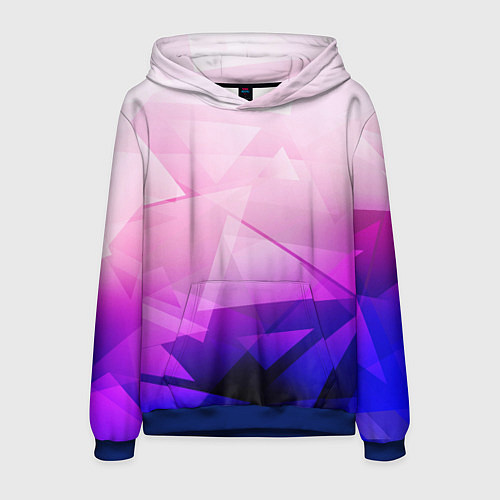 Мужская толстовка Неоновая геометрия осколки / 3D-Синий – фото 1