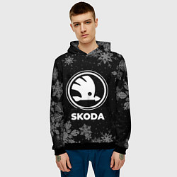 Толстовка-худи мужская Снежный Skoda, цвет: 3D-черный — фото 2
