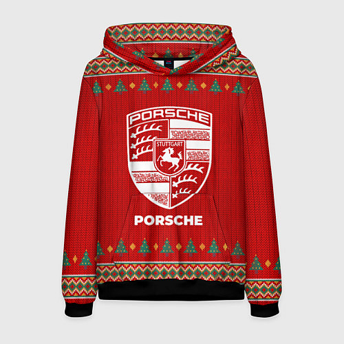 Мужская толстовка Porsche new year / 3D-Черный – фото 1