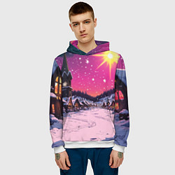 Толстовка-худи мужская Закат рождества, цвет: 3D-белый — фото 2