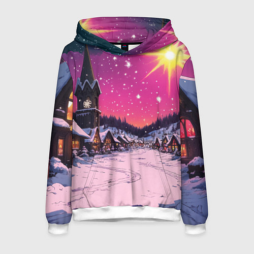Мужская толстовка Закат рождества / 3D-Белый – фото 1