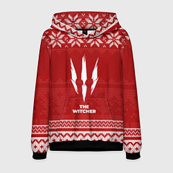 Толстовка-худи мужская Новогодний The Witcher, цвет: 3D-черный