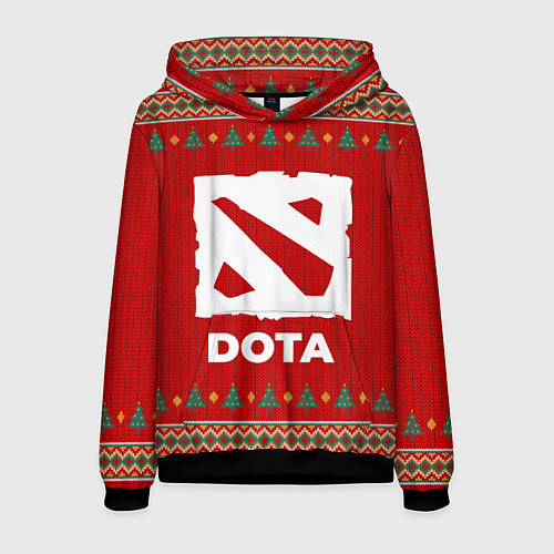 Мужская толстовка Dota new year / 3D-Черный – фото 1