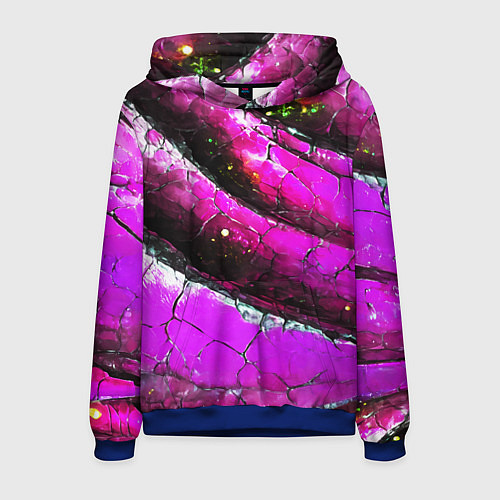 Мужская толстовка Розовая волнистая абстракция / 3D-Синий – фото 1