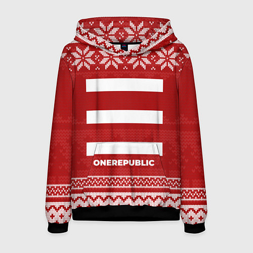 Мужская толстовка Новогодний OneRepublic / 3D-Черный – фото 1