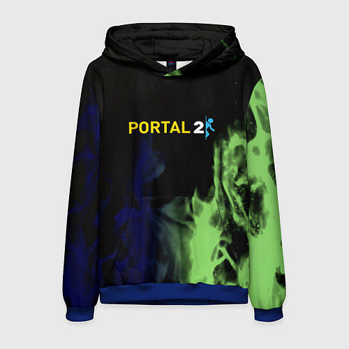 Мужская толстовка Portal fire steel / 3D-Синий – фото 1
