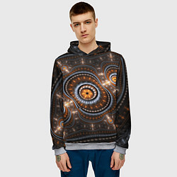 Толстовка-худи мужская Психоделкиа узоров, цвет: 3D-меланж — фото 2