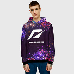 Толстовка-худи мужская Праздничный Need for Speed, цвет: 3D-черный — фото 2