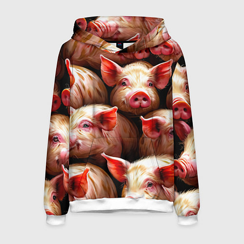 Мужская толстовка Поросята / 3D-Белый – фото 1
