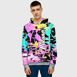 Толстовка-худи мужская Color expressive abstraction - Milano, цвет: 3D-меланж — фото 2