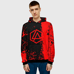 Толстовка-худи мужская Linkin park краски всплеск текстура, цвет: 3D-черный — фото 2