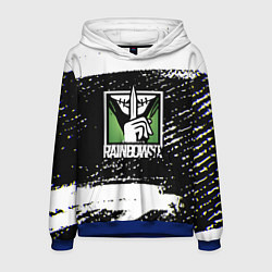 Толстовка-худи мужская Rainbow six краски штрихи, цвет: 3D-синий