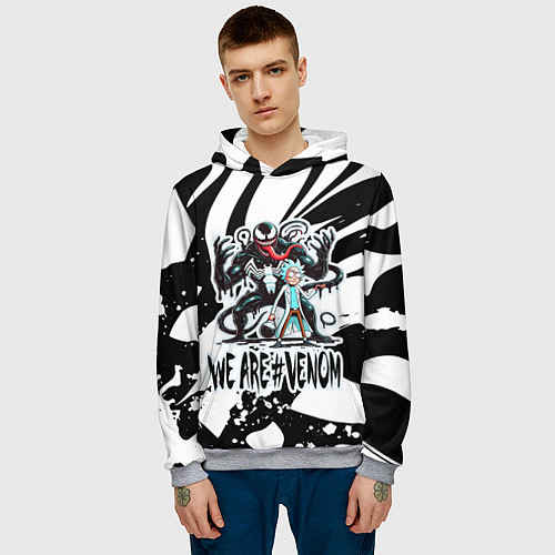 Мужская толстовка Rick Sanchez - we are Venom meme / 3D-Меланж – фото 3