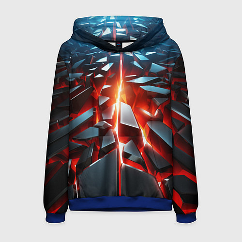 Мужская толстовка Черные слитки над лавой / 3D-Синий – фото 1