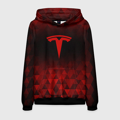 Мужская толстовка Tesla red poly / 3D-Черный – фото 1