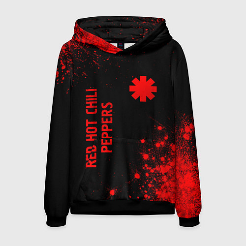 Мужская толстовка Red Hot Chili Peppers - red gradient вертикально / 3D-Черный – фото 1