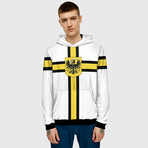 Мужская толстовка Сюрко тевтонского рыцаря / 3D-Черный – фото 3
