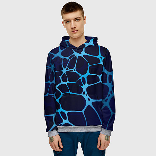 Мужская толстовка Aqua - абстракция / 3D-Меланж – фото 3