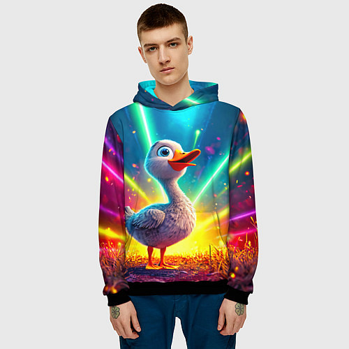 Мужская толстовка Веселая уточка / 3D-Черный – фото 3