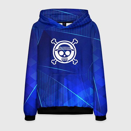 Мужская толстовка One Piece blue poly / 3D-Черный – фото 1