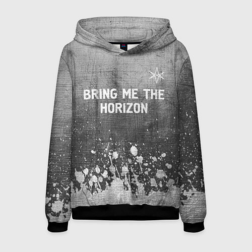 Мужская толстовка Bring Me the Horizon - grey gradient посередине / 3D-Черный – фото 1