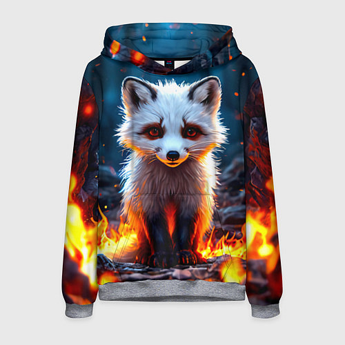Мужская толстовка Песец в огне / 3D-Меланж – фото 1