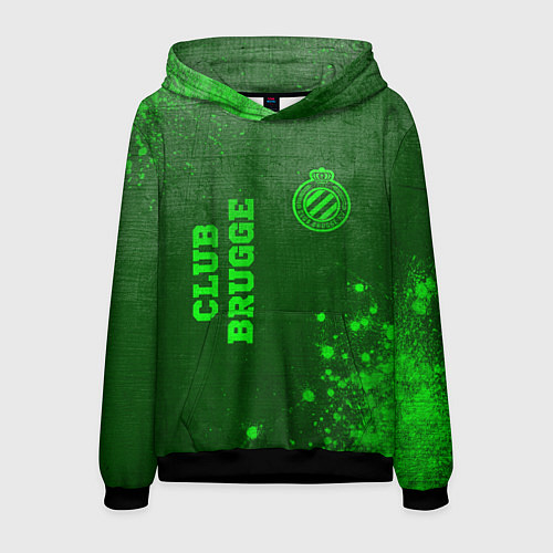 Мужская толстовка Club Brugge - green gradient вертикально / 3D-Черный – фото 1