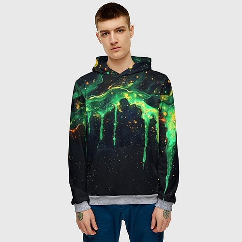 Мужская толстовка Зеленая кислота / 3D-Меланж – фото 3