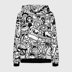 Мужская толстовка Black and white doddle monsters