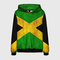 Толстовка-худи мужская Jamaica flag, цвет: 3D-черный