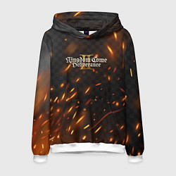 Толстовка-худи мужская Kingdom Come Deliverance 2 искры огня, цвет: 3D-белый
