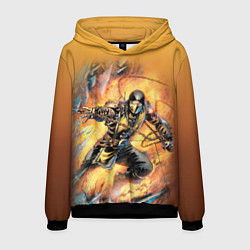 Толстовка-худи мужская Scorpion - Mortal Kombat, цвет: 3D-черный