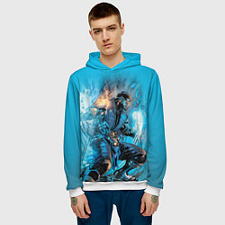 Толстовка-худи мужская Mortal Kombat - Sub-Zero, цвет: 3D-белый — фото 2