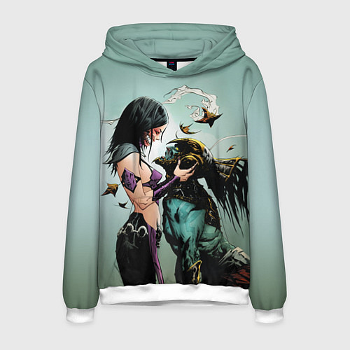 Мужская толстовка Mileena & Kotal Kahn - Mortal Kombat / 3D-Белый – фото 1