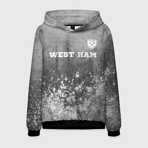 Мужская толстовка West Ham - grey gradient посередине / 3D-Черный – фото 1