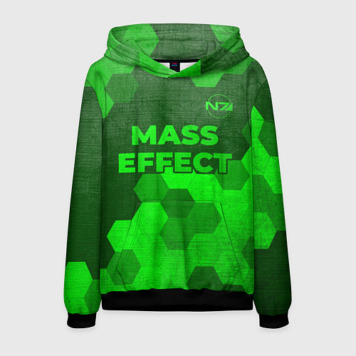 Мужская толстовка Mass Effect - green gradient посередине / 3D-Черный – фото 1