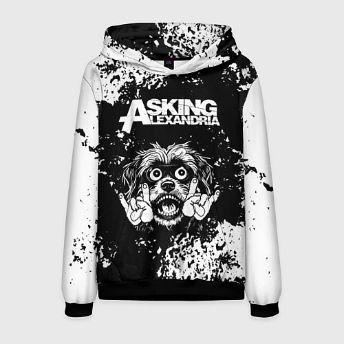 Мужская толстовка Asking Alexandria рок пес / 3D-Черный – фото 1