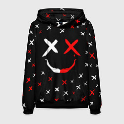 Толстовка-худи мужская Smile face, цвет: 3D-черный