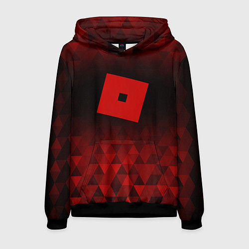 Мужская толстовка Roblox red poly / 3D-Черный – фото 1