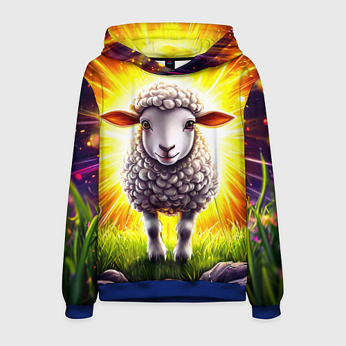 Мужская толстовка Овечка в ярких лучах / 3D-Синий – фото 1