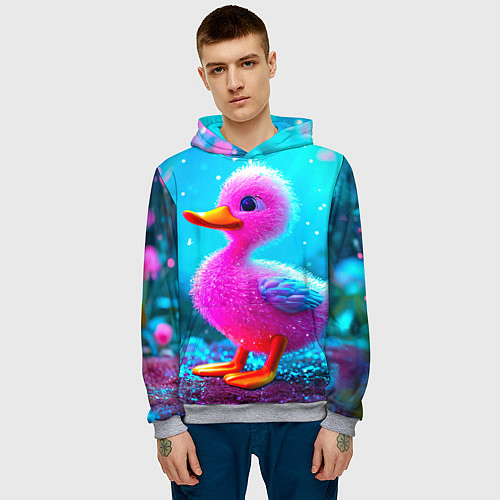 Мужская толстовка Розовая уточка / 3D-Меланж – фото 3
