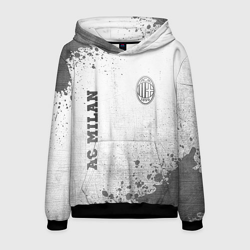 Мужская толстовка AC Milan - white gradient вертикально / 3D-Черный – фото 1