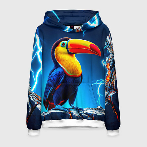 Мужская толстовка Тукан и молния / 3D-Белый – фото 1