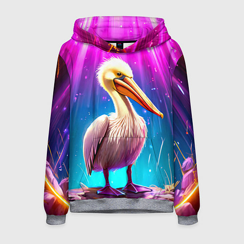 Мужская толстовка Пеликан в сиянии лучей / 3D-Меланж – фото 1
