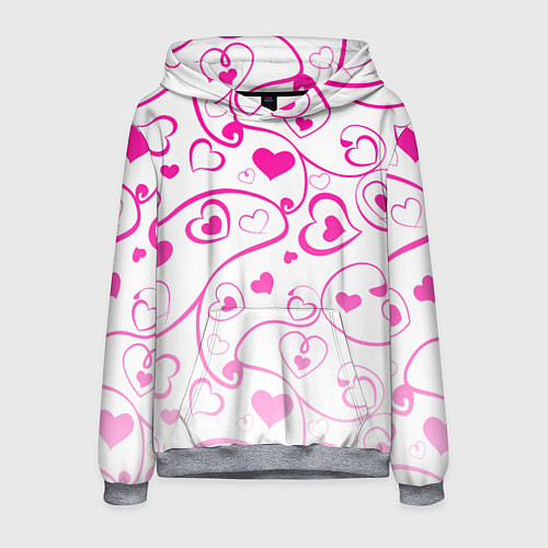 Мужская толстовка Узорные сердца / 3D-Меланж – фото 1