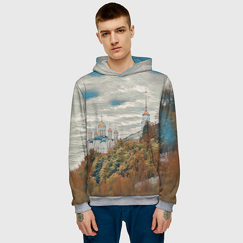 Мужская толстовка Храм на горе / 3D-Меланж – фото 3