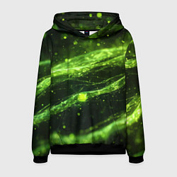 Толстовка-худи мужская Текстура зеленая жидкость, цвет: 3D-черный