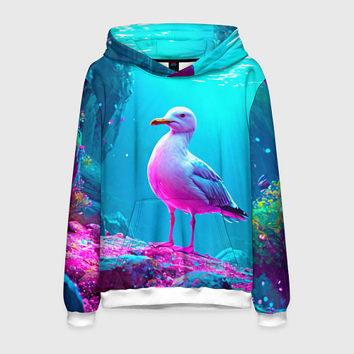 Мужская толстовка Подводная чайка / 3D-Белый – фото 1