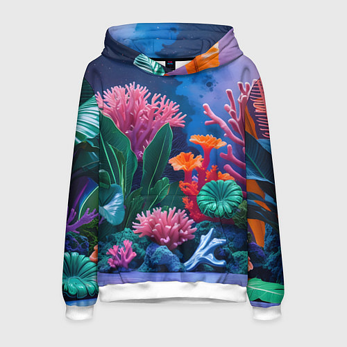 Мужская толстовка Подводные кораллы / 3D-Белый – фото 1